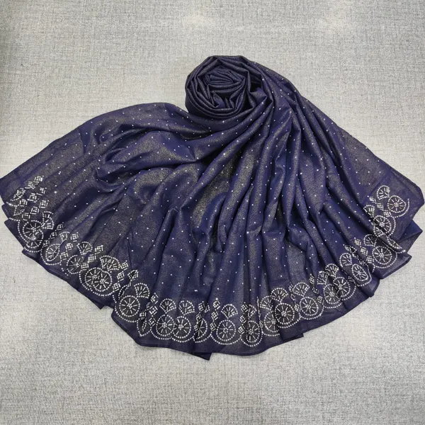 Shimmer Chiffon Hijab With Beads Work | HJ45